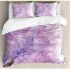 Ambesonne Christmas Duvet Cover Set, Xmas Baubles on Snow with Snowflakes Ice Holiday Humanitarian Artwork Illustration, Decorative 3 Piece Bedding Set with 2 Pillow Shams, Queen Size, White Red(Purple Lavender)