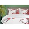 Ambesonne Christmas Duvet Cover Set, Xmas Baubles on Snow with Snowflakes Ice Holiday Humanitarian Artwork Illustration, Decorative 3 Piece Bedding Set with 2 Pillow Shams, Queen Size, White Red(Red and Brown)