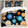 Ambesonne Christmas Duvet Cover Set, Xmas Baubles on Snow with Snowflakes Ice Holiday Humanitarian Artwork Illustration, Decorative 3 Piece Bedding Set with 2 Pillow Shams, Queen Size, White Red(Salmon Blue)