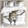 Ambesonne Christmas Duvet Cover Set, Xmas Baubles on Snow with Snowflakes Ice Holiday Humanitarian Artwork Illustration, Decorative 3 Piece Bedding Set with 2 Pillow Shams, Queen Size, White Red(Orange Black)