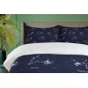 Ambesonne Christmas Duvet Cover Set, Xmas Baubles on Snow with Snowflakes Ice Holiday Humanitarian Artwork Illustration, Decorative 3 Piece Bedding Set with 2 Pillow Shams, Queen Size, White Red(Blue and White)