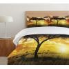 Ambesonne Christmas Duvet Cover Set, Xmas Baubles on Snow with Snowflakes Ice Holiday Humanitarian Artwork Illustration, Decorative 3 Piece Bedding Set with 2 Pillow Shams, Queen Size, White Red(Black Orange)
