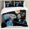 Ambesonne Christmas Duvet Cover Set, Xmas Baubles on Snow with Snowflakes Ice Holiday Humanitarian Artwork Illustration, Decorative 3 Piece Bedding Set with 2 Pillow Shams, Queen Size, White Red(Grey Black)