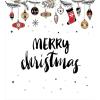 Ambesonne Christmas Duvet Cover Set, Xmas Baubles on Snow with Snowflakes Ice Holiday Humanitarian Artwork Illustration, Decorative 3 Piece Bedding Set with 2 Pillow Shams, Queen Size, White Red(Black)