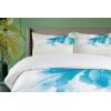 Ambesonne Christmas Duvet Cover Set, Xmas Baubles on Snow with Snowflakes Ice Holiday Humanitarian Artwork Illustration, Decorative 3 Piece Bedding Set with 2 Pillow Shams, Queen Size, White Red(Pale Blue and White)