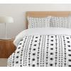 Ambesonne Christmas Duvet Cover Set, Xmas Baubles on Snow with Snowflakes Ice Holiday Humanitarian Artwork Illustration, Decorative 3 Piece Bedding Set with 2 Pillow Shams, Queen Size, White Red(Dark Black)