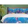 Ambesonne Christmas Duvet Cover Set, Xmas Baubles on Snow with Snowflakes Ice Holiday Humanitarian Artwork Illustration, Decorative 3 Piece Bedding Set with 2 Pillow Shams, Queen Size, White Red(Ocean Blue)