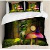 Ambesonne Christmas Duvet Cover Set, Xmas Baubles on Snow with Snowflakes Ice Holiday Humanitarian Artwork Illustration, Decorative 3 Piece Bedding Set with 2 Pillow Shams, Queen Size, White Red(Green Coral)