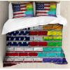 Ambesonne Christmas Duvet Cover Set, Xmas Baubles on Snow with Snowflakes Ice Holiday Humanitarian Artwork Illustration, Decorative 3 Piece Bedding Set with 2 Pillow Shams, Queen Size, White Red(Blue Ruby)