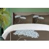 Ambesonne Christmas Duvet Cover Set, Xmas Baubles on Snow with Snowflakes Ice Holiday Humanitarian Artwork Illustration, Decorative 3 Piece Bedding Set with 2 Pillow Shams, Queen Size, White Red(Pale Seafoam Brown Cream)