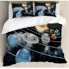 Ambesonne Christmas Duvet Cover Set, Xmas Baubles on Snow with Snowflakes Ice Holiday Humanitarian Artwork Illustration, Decorative 3 Piece Bedding Set with 2 Pillow Shams, Queen Size, White Red(Grey Black)