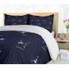 Ambesonne Christmas Duvet Cover Set, Xmas Baubles on Snow with Snowflakes Ice Holiday Humanitarian Artwork Illustration, Decorative 3 Piece Bedding Set with 2 Pillow Shams, Queen Size, White Red(Blue and White)