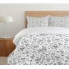 Ambesonne Christmas Duvet Cover Set, Xmas Baubles on Snow with Snowflakes Ice Holiday Humanitarian Artwork Illustration, Decorative 3 Piece Bedding Set with 2 Pillow Shams, Queen Size, White Red(Soft Grey Black)