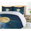 Ambesonne Christmas Duvet Cover Set, Xmas Baubles on Snow with Snowflakes Ice Holiday Humanitarian Artwork Illustration, Decorative 3 Piece Bedding Set with 2 Pillow Shams, Queen Size, White Red(Yellow Navy)