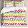 Ambesonne Christmas Duvet Cover Set, Xmas Baubles on Snow with Snowflakes Ice Holiday Humanitarian Artwork Illustration, Decorative 3 Piece Bedding Set with 2 Pillow Shams, Queen Size, White Red(Blue Pale Pink)