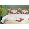 Ambesonne Christmas Duvet Cover Set, Xmas Baubles on Snow with Snowflakes Ice Holiday Humanitarian Artwork Illustration, Decorative 3 Piece Bedding Set with 2 Pillow Shams, Queen Size, White Red(Dark Coral Green and Beige)
