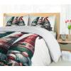 Ambesonne Christmas Duvet Cover Set, Xmas Baubles on Snow with Snowflakes Ice Holiday Humanitarian Artwork Illustration, Decorative 3 Piece Bedding Set with 2 Pillow Shams, Queen Size, White Red(Green and Dark Pink)