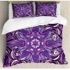 Ambesonne Christmas Duvet Cover Set, Xmas Baubles on Snow with Snowflakes Ice Holiday Humanitarian Artwork Illustration, Decorative 3 Piece Bedding Set with 2 Pillow Shams, Queen Size, White Red(Lavender Violet)