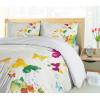 Ambesonne Christmas Duvet Cover Set, Xmas Baubles on Snow with Snowflakes Ice Holiday Humanitarian Artwork Illustration, Decorative 3 Piece Bedding Set with 2 Pillow Shams, Queen Size, White Red(Pale Ivory)
