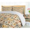 Ambesonne Christmas Duvet Cover Set, Xmas Baubles on Snow with Snowflakes Ice Holiday Humanitarian Artwork Illustration, Decorative 3 Piece Bedding Set with 2 Pillow Shams, Queen Size, White Red(Amber Paprika and Slate Blue)