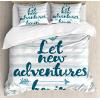 Ambesonne Christmas Duvet Cover Set, Xmas Baubles on Snow with Snowflakes Ice Holiday Humanitarian Artwork Illustration, Decorative 3 Piece Bedding Set with 2 Pillow Shams, Queen Size, White Red(Night Blue Pale Blue)