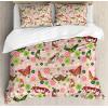 Ambesonne Christmas Duvet Cover Set, Xmas Baubles on Snow with Snowflakes Ice Holiday Humanitarian Artwork Illustration, Decorative 3 Piece Bedding Set with 2 Pillow Shams, Queen Size, White Red(Lime Green)