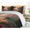 Ambesonne Christmas Duvet Cover Set, Xmas Baubles on Snow with Snowflakes Ice Holiday Humanitarian Artwork Illustration, Decorative 3 Piece Bedding Set with 2 Pillow Shams, Queen Size, White Red(Green Salmon)