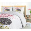 Ambesonne Christmas Duvet Cover Set, Xmas Baubles on Snow with Snowflakes Ice Holiday Humanitarian Artwork Illustration, Decorative 3 Piece Bedding Set with 2 Pillow Shams, Queen Size, White Red(Pink Beige)