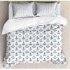 Ambesonne Christmas Duvet Cover Set, Xmas Baubles on Snow with Snowflakes Ice Holiday Humanitarian Artwork Illustration, Decorative 3 Piece Bedding Set with 2 Pillow Shams, Queen Size, White Red(Blue White)