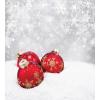 Ambesonne Christmas Duvet Cover Set, Xmas Baubles on Snow with Snowflakes Ice Holiday Humanitarian Artwork Illustration, Decorative 3 Piece Bedding Set with 2 Pillow Shams, Queen Size, White Red(White Red)