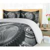 Ambesonne Christmas Duvet Cover Set, Xmas Baubles on Snow with Snowflakes Ice Holiday Humanitarian Artwork Illustration, Decorative 3 Piece Bedding Set with 2 Pillow Shams, Queen Size, White Red(Grey Multicolor)