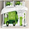 Ambesonne Christmas Duvet Cover Set, Xmas Baubles on Snow with Snowflakes Ice Holiday Humanitarian Artwork Illustration, Decorative 3 Piece Bedding Set with 2 Pillow Shams, Queen Size, White Red(Apple Green)
