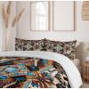 Ambesonne Christmas Duvet Cover Set, Xmas Baubles on Snow with Snowflakes Ice Holiday Humanitarian Artwork Illustration, Decorative 3 Piece Bedding Set with 2 Pillow Shams, Queen Size, White Red(Blue Orange Beige)