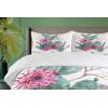 Ambesonne Christmas Duvet Cover Set, Xmas Baubles on Snow with Snowflakes Ice Holiday Humanitarian Artwork Illustration, Decorative 3 Piece Bedding Set with 2 Pillow Shams, Queen Size, White Red(Green Pink Brown)