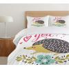 Ambesonne Christmas Duvet Cover Set, Xmas Baubles on Snow with Snowflakes Ice Holiday Humanitarian Artwork Illustration, Decorative 3 Piece Bedding Set with 2 Pillow Shams, Queen Size, White Red(Pink Beige)