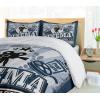 Ambesonne Christmas Duvet Cover Set, Xmas Baubles on Snow with Snowflakes Ice Holiday Humanitarian Artwork Illustration, Decorative 3 Piece Bedding Set with 2 Pillow Shams, Queen Size, White Red(Blue Black Grey)
