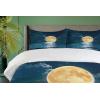 Ambesonne Christmas Duvet Cover Set, Xmas Baubles on Snow with Snowflakes Ice Holiday Humanitarian Artwork Illustration, Decorative 3 Piece Bedding Set with 2 Pillow Shams, Queen Size, White Red(Yellow Navy)