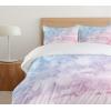 Ambesonne Christmas Duvet Cover Set, Xmas Baubles on Snow with Snowflakes Ice Holiday Humanitarian Artwork Illustration, Decorative 3 Piece Bedding Set with 2 Pillow Shams, Queen Size, White Red(Blue Pink)