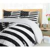 Ambesonne Christmas Duvet Cover Set, Xmas Baubles on Snow with Snowflakes Ice Holiday Humanitarian Artwork Illustration, Decorative 3 Piece Bedding Set with 2 Pillow Shams, Queen Size, White Red(White and Black)