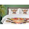 Ambesonne Christmas Duvet Cover Set, Xmas Baubles on Snow with Snowflakes Ice Holiday Humanitarian Artwork Illustration, Decorative 3 Piece Bedding Set with 2 Pillow Shams, Queen Size, White Red(White Orange)