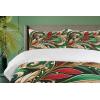 Ambesonne Christmas Duvet Cover Set, Xmas Baubles on Snow with Snowflakes Ice Holiday Humanitarian Artwork Illustration, Decorative 3 Piece Bedding Set with 2 Pillow Shams, Queen Size, White Red(Green Ecru Vermilion)