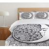 Ambesonne Christmas Duvet Cover Set, Xmas Baubles on Snow with Snowflakes Ice Holiday Humanitarian Artwork Illustration, Decorative 3 Piece Bedding Set with 2 Pillow Shams, Queen Size, White Red(Navy White)