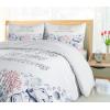 Ambesonne Christmas Duvet Cover Set, Xmas Baubles on Snow with Snowflakes Ice Holiday Humanitarian Artwork Illustration, Decorative 3 Piece Bedding Set with 2 Pillow Shams, Queen Size, White Red(Navy Scarlet)