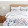 Ambesonne Christmas Duvet Cover Set, Xmas Baubles on Snow with Snowflakes Ice Holiday Humanitarian Artwork Illustration, Decorative 3 Piece Bedding Set with 2 Pillow Shams, Queen Size, White Red(Navy Scarlet)