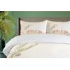 Ambesonne Christmas Duvet Cover Set, Xmas Baubles on Snow with Snowflakes Ice Holiday Humanitarian Artwork Illustration, Decorative 3 Piece Bedding Set with 2 Pillow Shams, Queen Size, White Red(Cream Peach Coral)