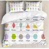 Ambesonne Christmas Duvet Cover Set, Xmas Baubles on Snow with Snowflakes Ice Holiday Humanitarian Artwork Illustration, Decorative 3 Piece Bedding Set with 2 Pillow Shams, Queen Size, White Red(Lilac Mint)