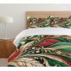 Ambesonne Christmas Duvet Cover Set, Xmas Baubles on Snow with Snowflakes Ice Holiday Humanitarian Artwork Illustration, Decorative 3 Piece Bedding Set with 2 Pillow Shams, Queen Size, White Red(Green Ecru Vermilion)