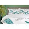 Ambesonne Christmas Duvet Cover Set, Xmas Baubles on Snow with Snowflakes Ice Holiday Humanitarian Artwork Illustration, Decorative 3 Piece Bedding Set with 2 Pillow Shams, Queen Size, White Red(Teal Turquoise Black)
