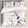Ambesonne Christmas Duvet Cover Set, Xmas Baubles on Snow with Snowflakes Ice Holiday Humanitarian Artwork Illustration, Decorative 3 Piece Bedding Set with 2 Pillow Shams, Queen Size, White Red(Pale Yellow Brown)