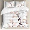 Ambesonne Christmas Duvet Cover Set, Xmas Baubles on Snow with Snowflakes Ice Holiday Humanitarian Artwork Illustration, Decorative 3 Piece Bedding Set with 2 Pillow Shams, Queen Size, White Red(Pale Yellow Brown)